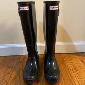 Hunter Rain Boots-Tall, Gloss Black